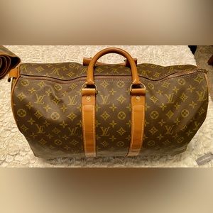 LOUIS VUITTON LV50 Vintage 1970’s Keepall Monogram Travel Duffel Bag LV 50